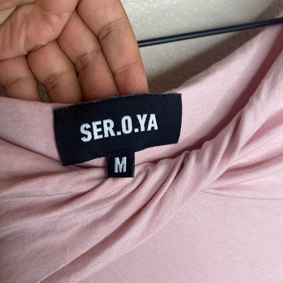 SER.O.YA Irene Cutout Midi Dress Pastel Pink / Medium / Retrofete Sister Brand - Picture 6 of 7